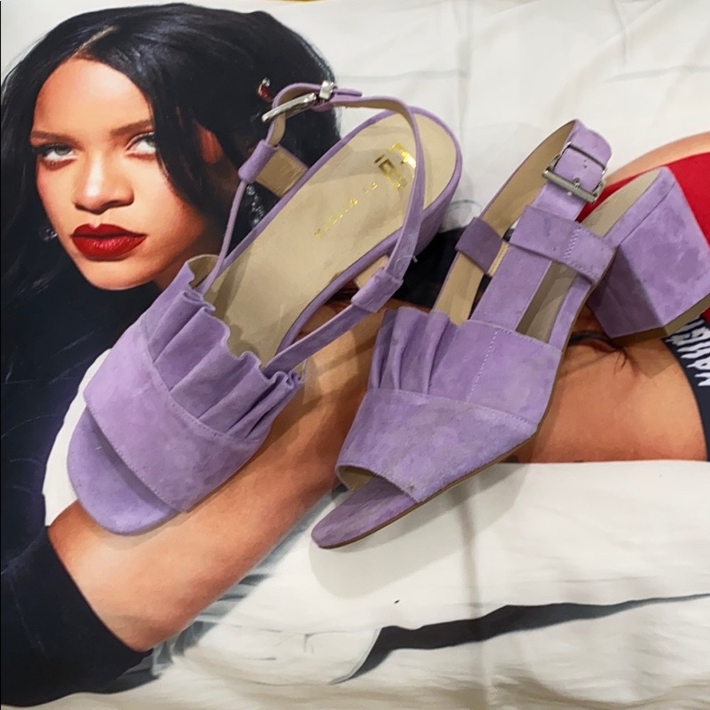Miista lilac block heel sandals